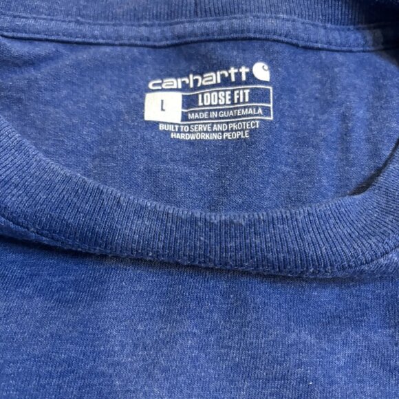 Carhartt Men's Blue Pocket Loose Fit Short Sleeve T-Shirt Size Large #241 - Picture 6 of 7